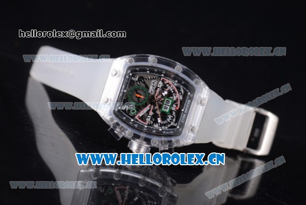 Richard Mille RM 11-01 Roberto Mancini Chronograph Swiss Valjoux 7750 Automatic Sapphire Crystal Case with Skeleton Dial and Black Inner Bezel - Click Image to Close
